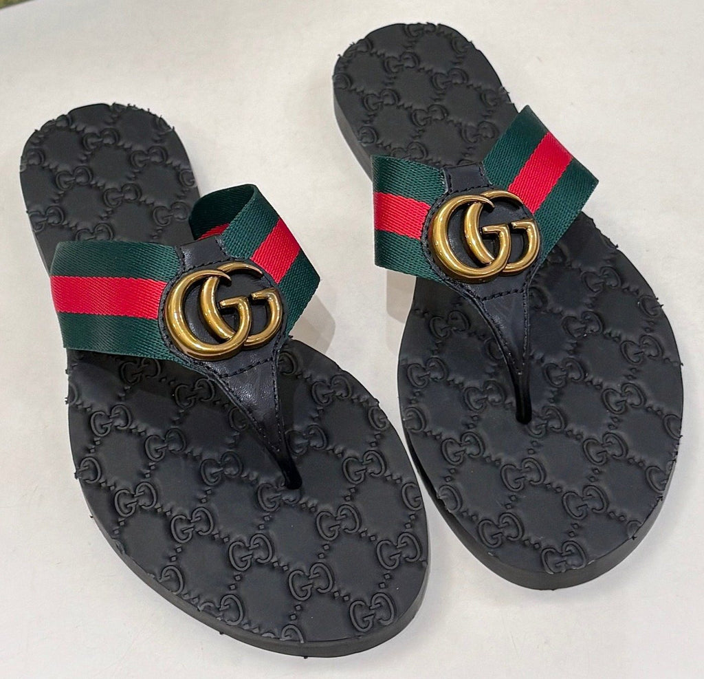 Gucci Striped Thong Sandals